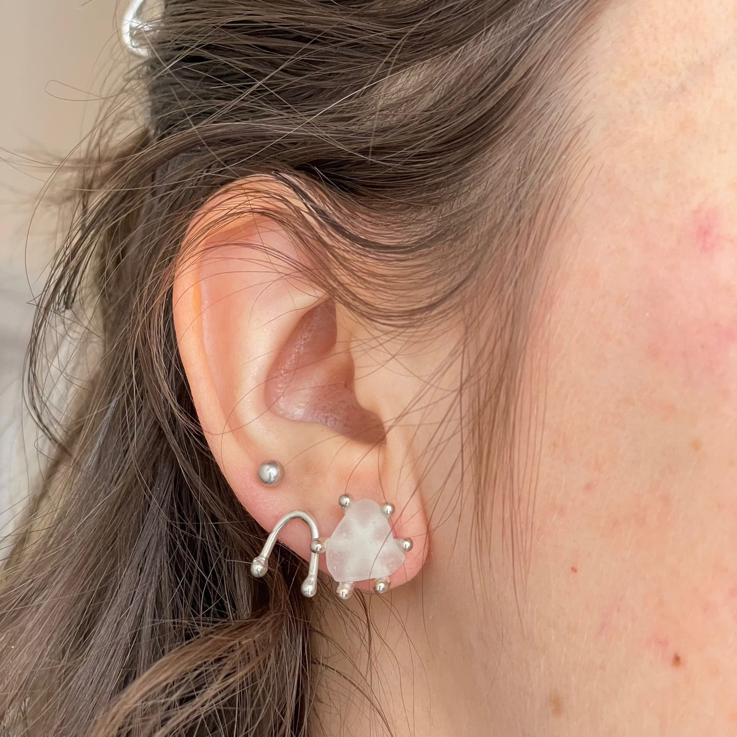 sea glass stud