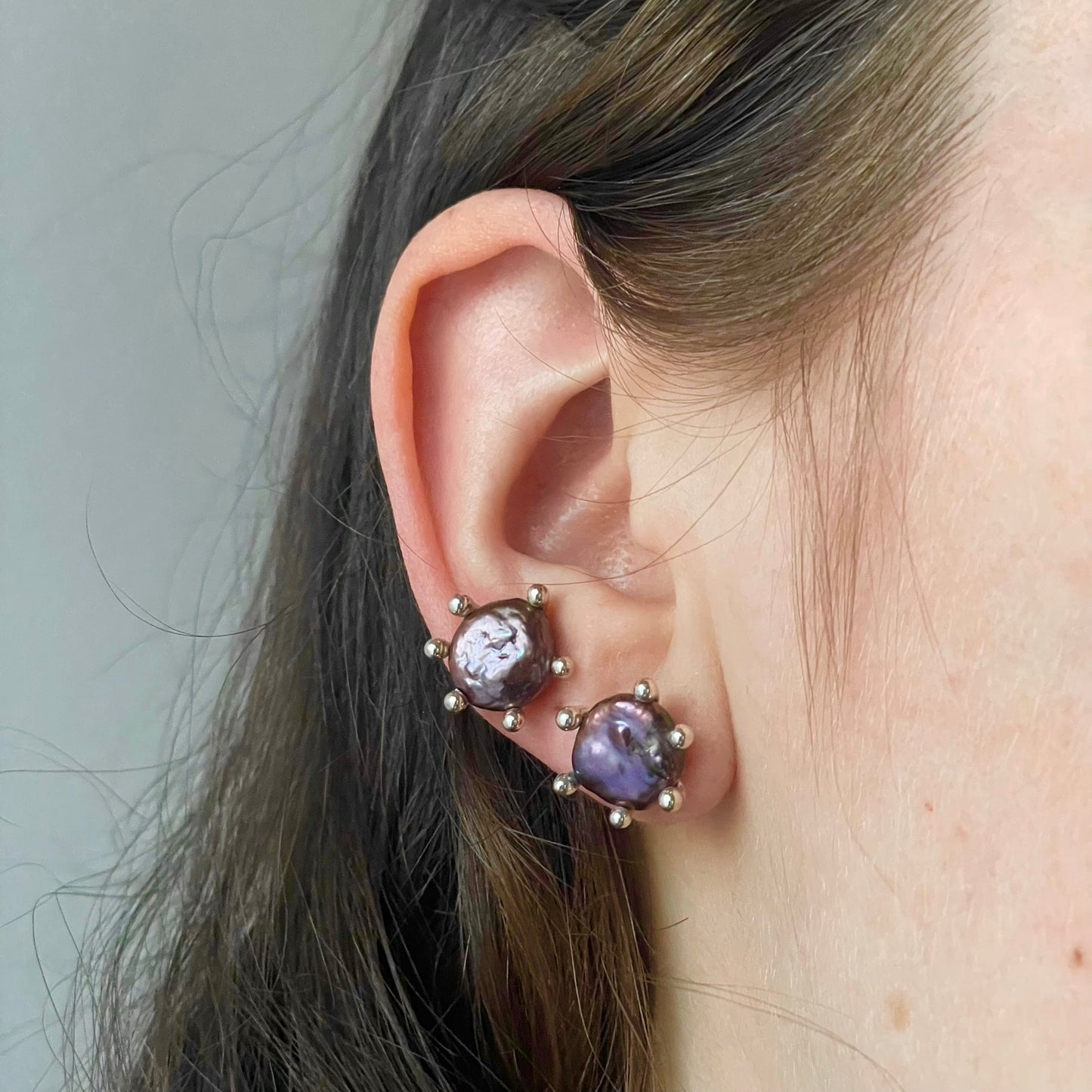 purple pearl studs