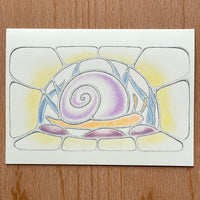 Snail greeting card ~ yellow