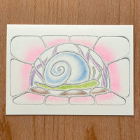 Snail greeting card ~ pink
