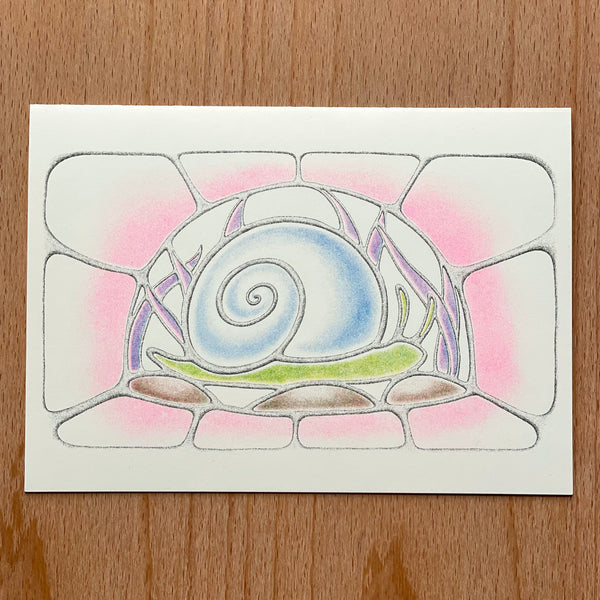 Snail greeting card ~ pink