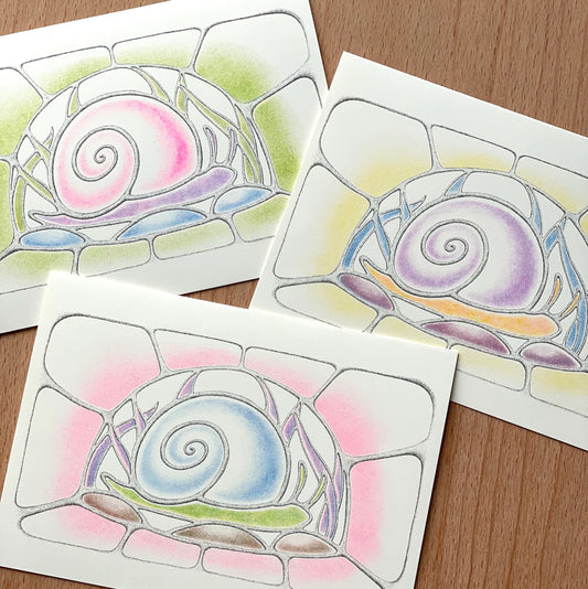Snail greeting cards ~ 3 pack
