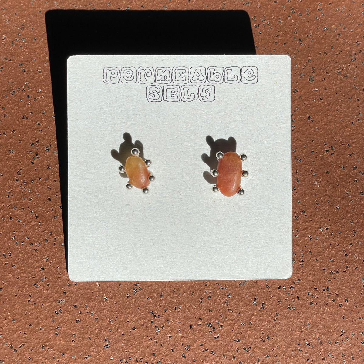 pebble studs - orange