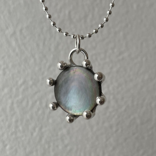 pearl button pendant