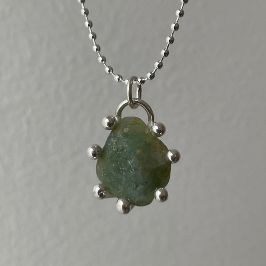 green pebble pendant