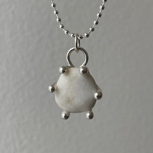 white pebble pendant