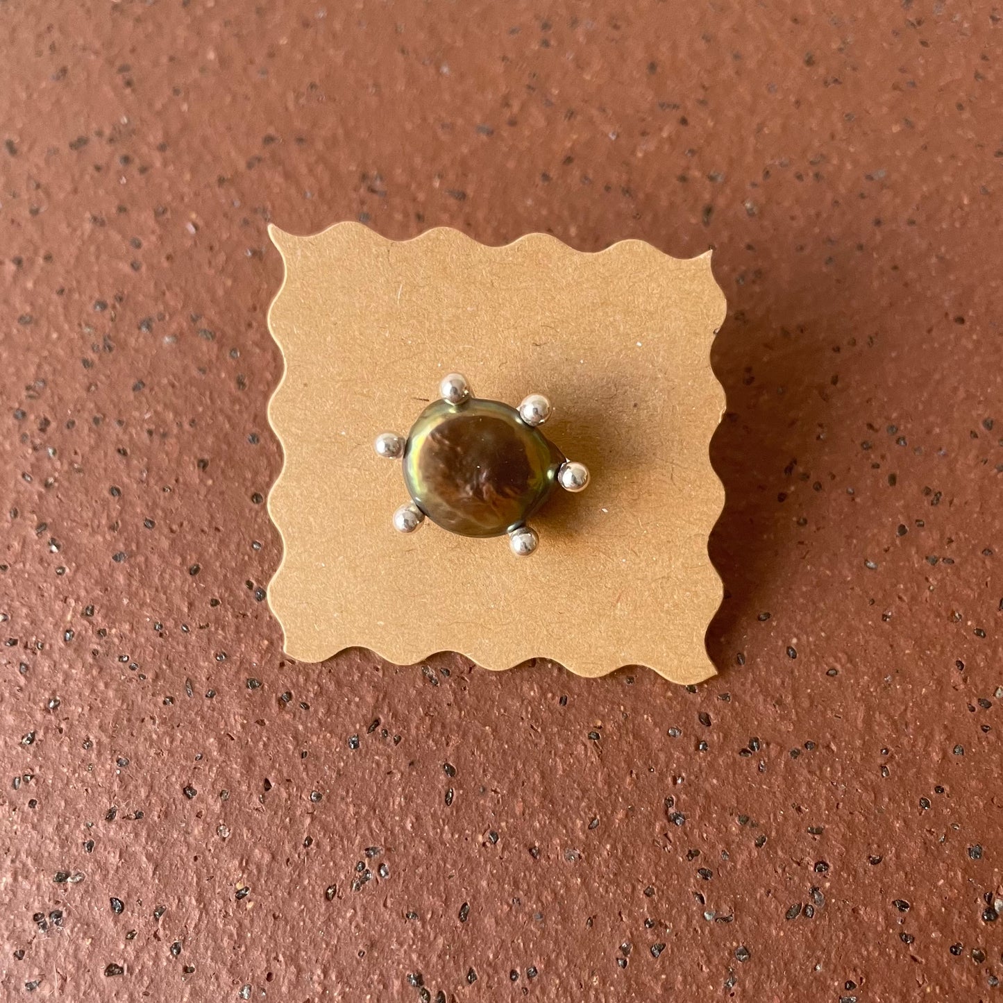 oil slick pearl stud