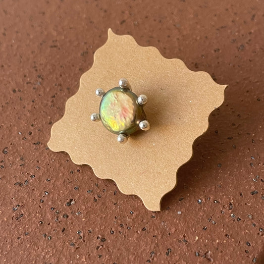 oil slick pearl stud