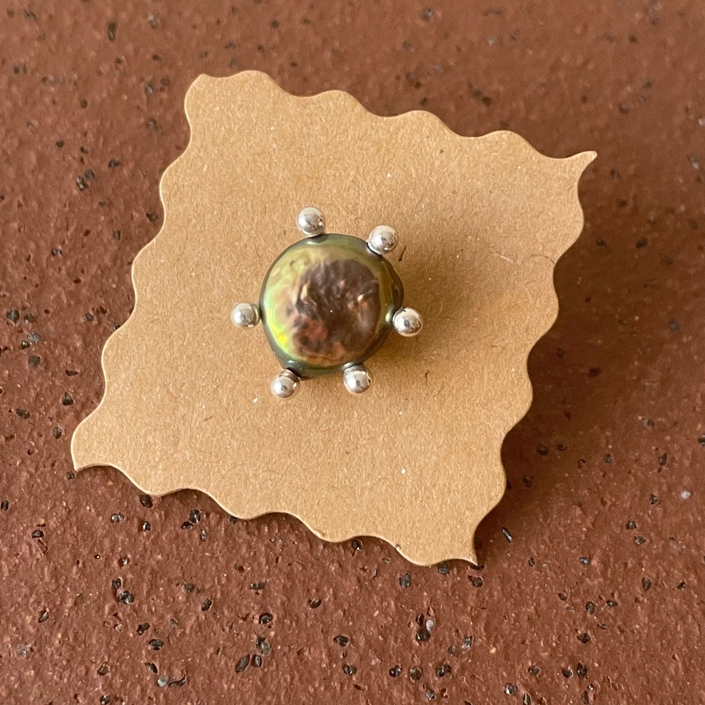 oil slick pearl stud